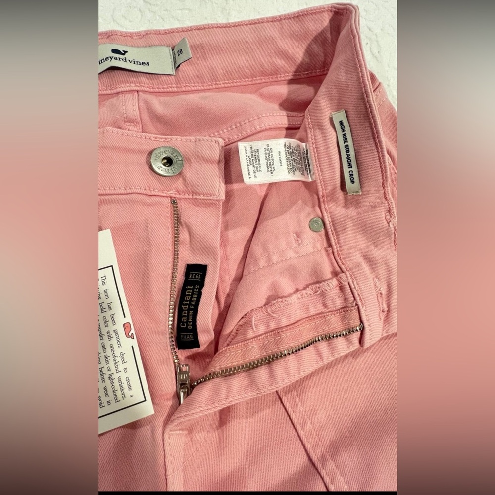 NWT -Vineyard Vines Jeans Womens 29. Pink High Rise Candiani denim size 29 - Picture 3 of 10